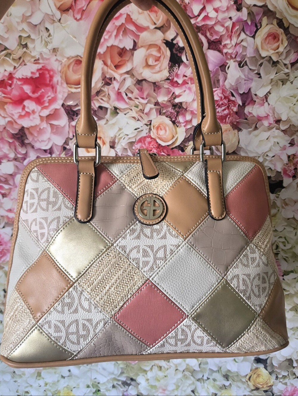 NWT Vintage Y2K Giani Bernini Patchwork Satchel Multicolor Re Coach Patchwork - Picture 3 of 14